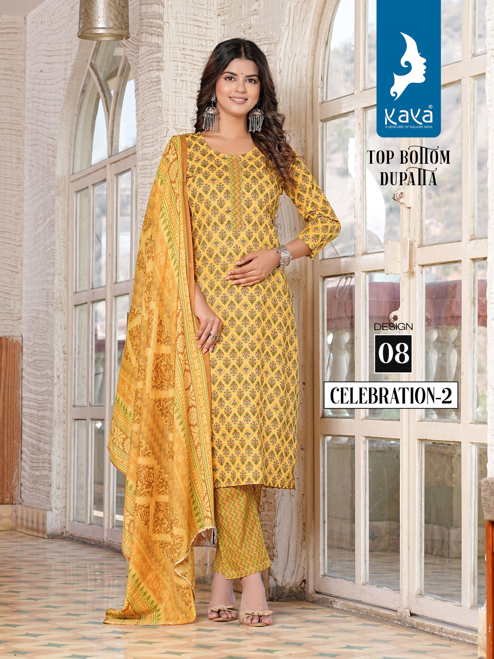 Celebration 2 By Kaya Printed Cotton Kurti With Bottom Dupatta Wholesale Price In Surat